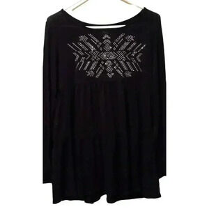 Ladies Black Shirt With Beautiful Accents, By Justice